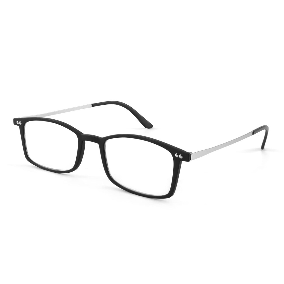 Blue/Light/Black Blocking Reading Glasses Tr90 2.0X With Builtin Phone Holder For Men And Women