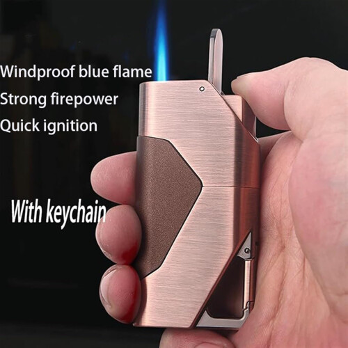 Butane Torch Lighter with Windproof Blue Flame, Refillable Adjustable Flame for BBQ Camping Outdoor 1