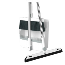 Cleaning Brush and Dustpan Set with Long Handle, Foldable Design for Home and Bathroom Floor Squeegee