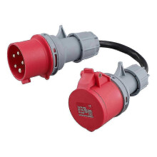5 Pin Red 32A Male to 16A Female CEE-Adapter 2025