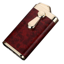 Butane Torch Lighter Red Windproof Double Flame Adjustable Size Visible Fuel Window Cigar Kitchen