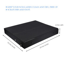 18 Slots PU Leather Sunglasses Display Case, Waterproof Organizer 47x37x6cm