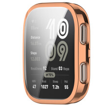Rose Gold Full Coverage Soft TPU Protective Cover with Screen Protector for Amazfit BIP6 Case