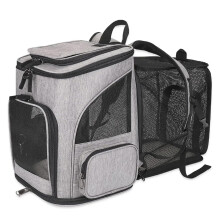Pet Vehicle Safety Carriers Convertible Bed Storage Pocket-Gray