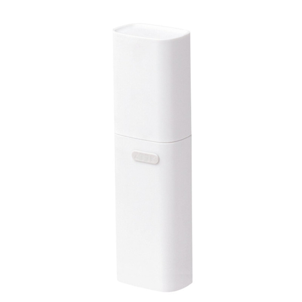 White Waterproof Toothbrush Travel Case With Cup, Compact Holder For Camping And Bathroom