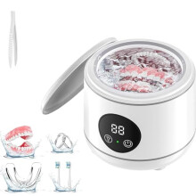 Ultrasonic Retainer Cleaner 45kHz Dental Cleaner with UV Light, 5 Modes, Digital Timer, 200ml Tank