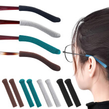 Eyeglass Ear Grips 4 Pack Soft Cotton AntiSlip Temple Tips Comfortable Fit for HardFrame Glasses