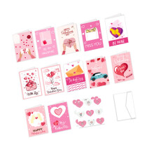 Pack of 12 Premium Valentine Greeting Cards with Empty Sections
