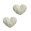 Set of 2 Soft Throw Pillows Romantics Heart Shape Faux-White 1
