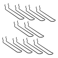 10Pcs Stainless Steel Double Loop Pegboard Hooks with Reinforced Load Support for Garage and Workshop
