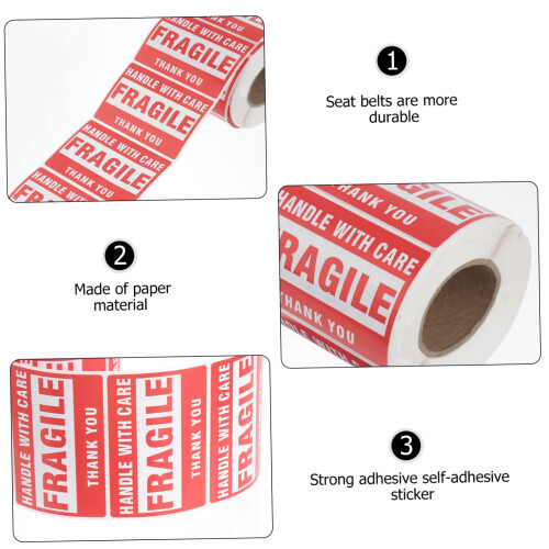 Self Adhesive Barcode Labels Roll with Warning Stickers, Strong Adhesion, Weather Resistant 2