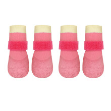 Pack of 4 Waterproof Slip Resistant Dog Footwear Rain-Pink S