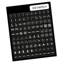 100Pcs Light Switchs Labels Sticker Transparent Household-White