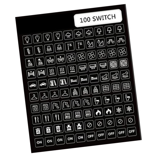 Waterproof Light Switchs Label Sticker Clear Transparent-White