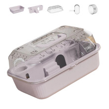 Durability Plastic Hamster Cage Double Layer Portable For-Gray