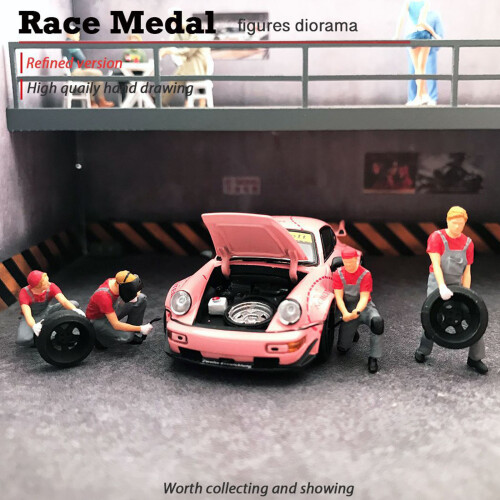 1:64 Scale Hand Painted Miniature Figure for Miniature-work red 2