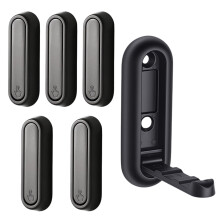 Pack of 6 Foldable Hide Wall Hook Alloy Sturdy Space-Black