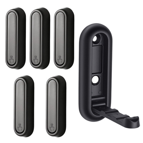 Pack of 6 Foldable Hide Wall Hook Alloy Sturdy Space-Black
