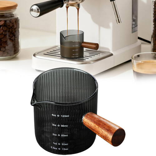 Coffee Measuring Cup with Double Scale Wooden-180ml cloud gray 2