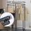 Hexagonal Clothes Display Rack with 360 Rotation, Rolling Base, Durable Steel, White 4