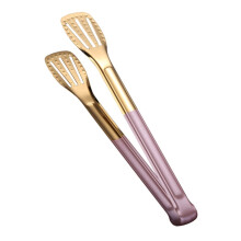 Stainless Steel Cooking Tongs with Ergonomic NonSlip Grip for BBQ Steak Bread and Vegetables Gold