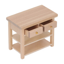 Miniatur Intimbadezimmer-Schränke aus Birkenholz 9x5,2x7,6 cm für 1/12 Puppenhaus