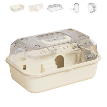 Cage Ă Hamster multifonction Portable, Double couche,-Blanc