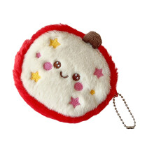 Plush Cute Apples Portable Purse for Keys Earphones Coin-Red