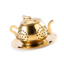 Pot à filtre à thé efficace, avec couvercle, bouilloire de-Or