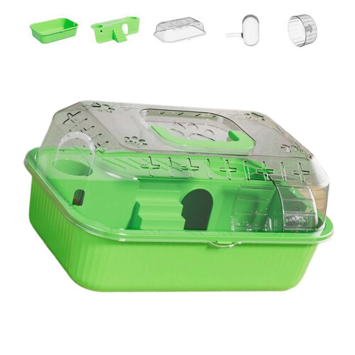 Cage à Hamster Portable à Double niveau, pratique, avec-Vert