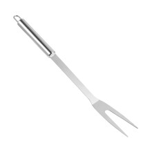 BBQ Meat Fork Long Handle Stainless Steel 2Prong Roasting Fork for Turkey Grilling and Serving