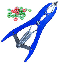 Castration Banding Pliers with 100 Rubber Rings, Stainless Steel Livestock Applicator for Sheep Goats Pigs Cattle