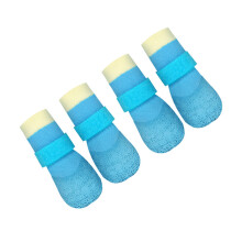 4 stuks waterdichte hondenregenlaarzen antislip ademend-Blauwe S