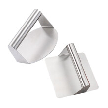 Burger Press Kit Stainless Steel Nonstick Surface for Even Thickness and Griddle Searing, 2pcs