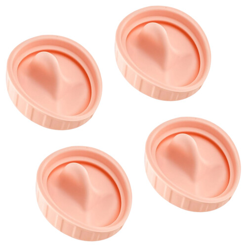 Pack of 4 Durable Silicone Cup Covers Seals-light pink