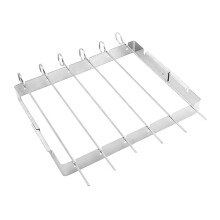 BBQ Grill Rack Stainless Steel Chicken Roaster for Outdoor Rotisserie Even Cooking Support