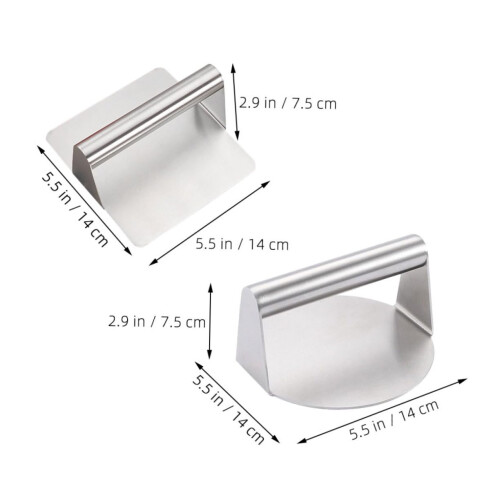 Burger Press Kit Stainless Steel Nonstick Surface for Even Thickness and Griddle Searing, 2pcs 1