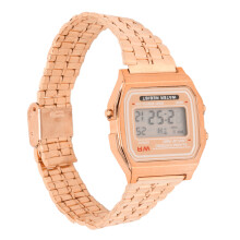 Kinder-Digitaluhr Jungen Mädchen Roségold Edelstahl 32mm