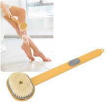 Long Handle Body Bath Brush with Soft Bristles & Removable Head – Yellow
