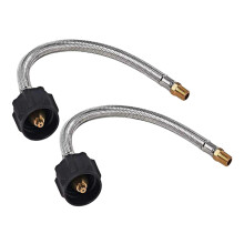 2Pcs Stainless Steel Woven Propane Tank Hose with QCC1 and 1/4 Inch NPT for RV Grill BBQ