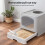 Skylos Cat Litter Box Foldable Entry Top Exit Anti Tracking Cat Litter Tray 5