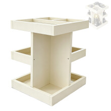 Organisateur d'accessoires de beauté en bois élégant, étagère de