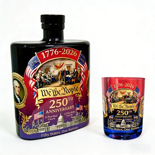 Scratch Resistant Whiskeys Container With Patriotic-Suit red B