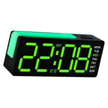 LED digitale wekker met 3 helderheidsdimmer Alarmgeluid-Groente