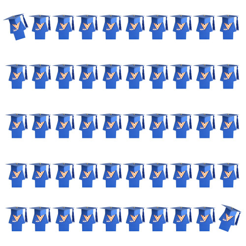 Foldable Paper Gift Container Commencement Themed-Blue