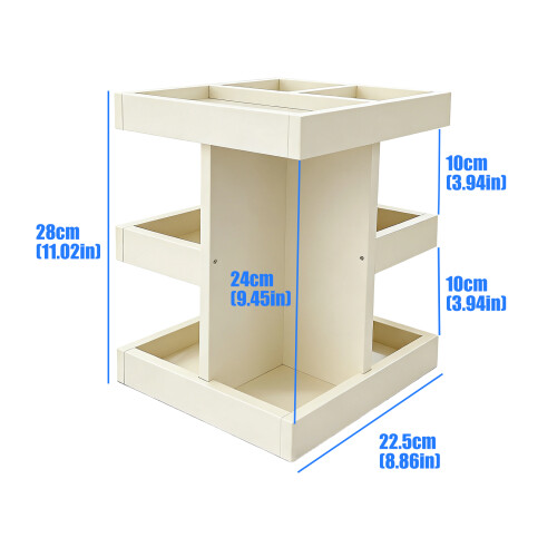 Wood Cosmetic Box With Rotating Feature And Spacious 2