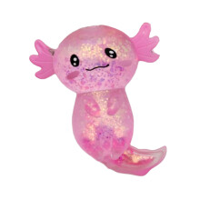 Unieke Axolotl Capybara vorm knijpstressbal glittereffect-B