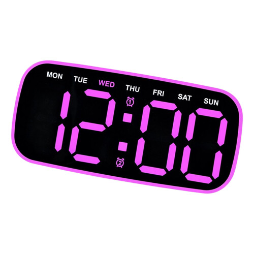 LED Digital Alarm Clock Electric Desk-2817 black shell pin