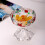 Artistic Floral Embossed Glass Compote Dish-Tall Fruit Bowl 7