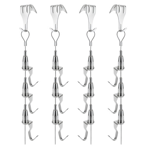 4er-Set multifunktionales, verstellbares-3 Hakenset 3m